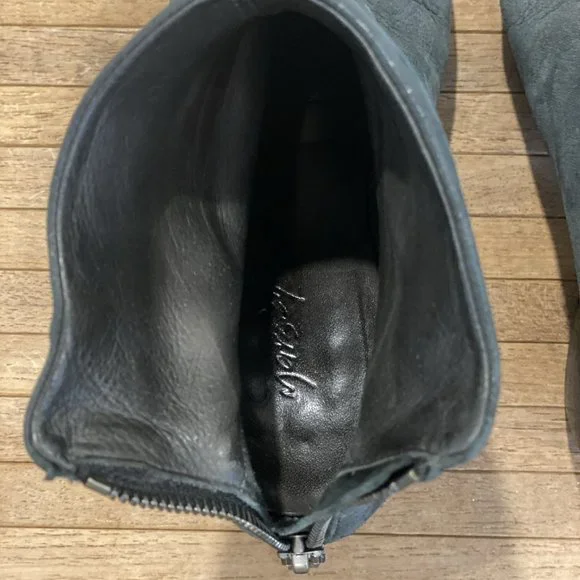 Marsèll Rear Zip High Heel Ankle Bootie, Black Nubuck Leather, Size 36 EU 6 US - Picture 5 of 7